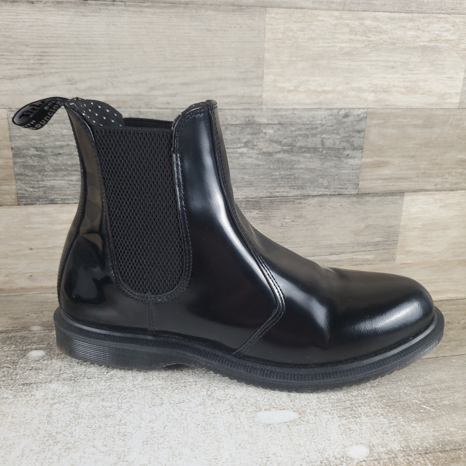 Dr. Martens Amaayah Lo Womens Chelsea Boots Sz 10 Black Leather Slip On Ankle